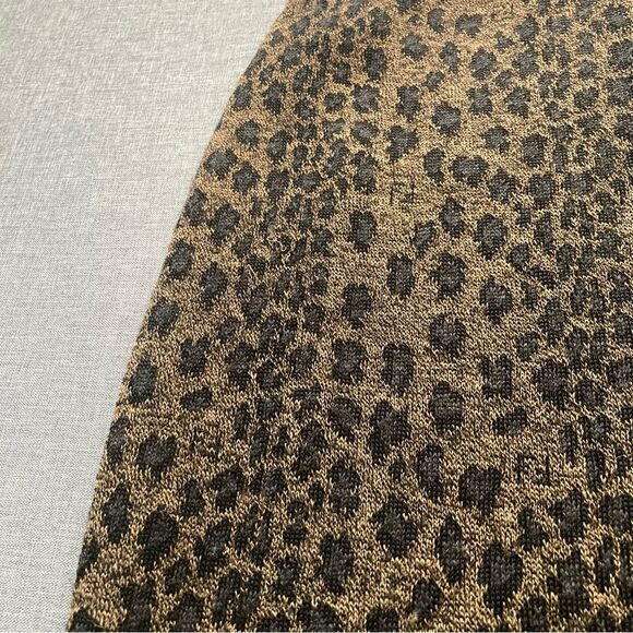 Vintage Fendi Maglia Skirt Merino Wool Rayon Pencil Leopard Animal Print Small - Picture 2 of 9